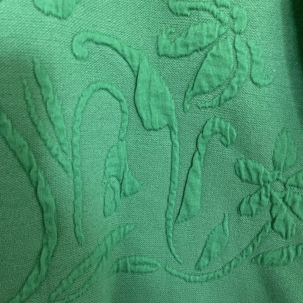 Anthropologie‎ Moth Women Garden Embossed 3/4 Cuff Sleeve Sweater Top Green XS - Picture 5 of 7